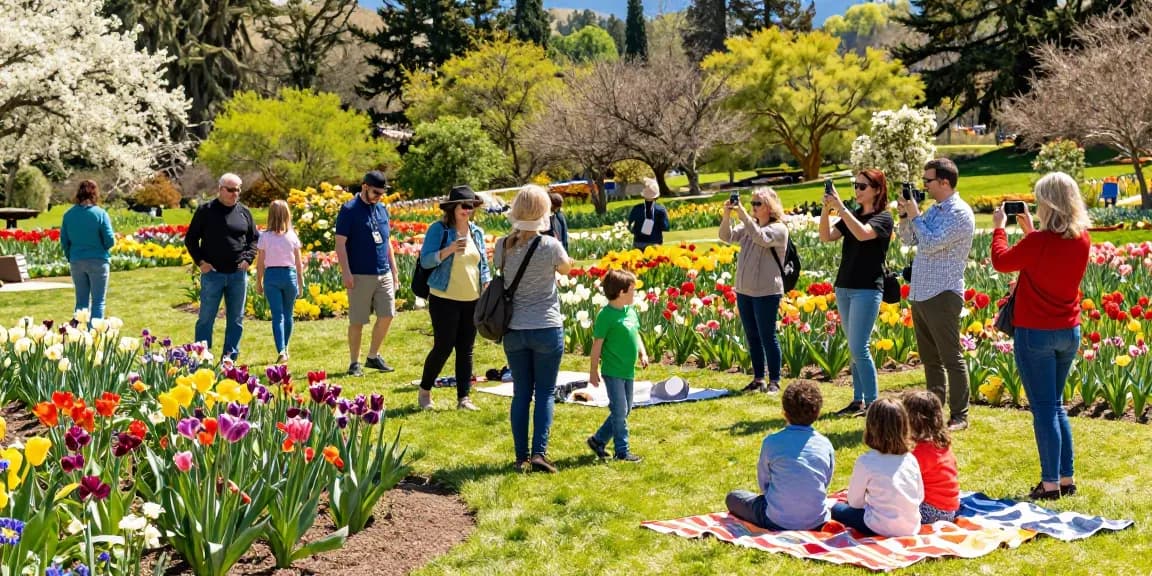 Exploring the beautiful flower fields at https://www.thecapayvalleygardentour.com during the garden tour.