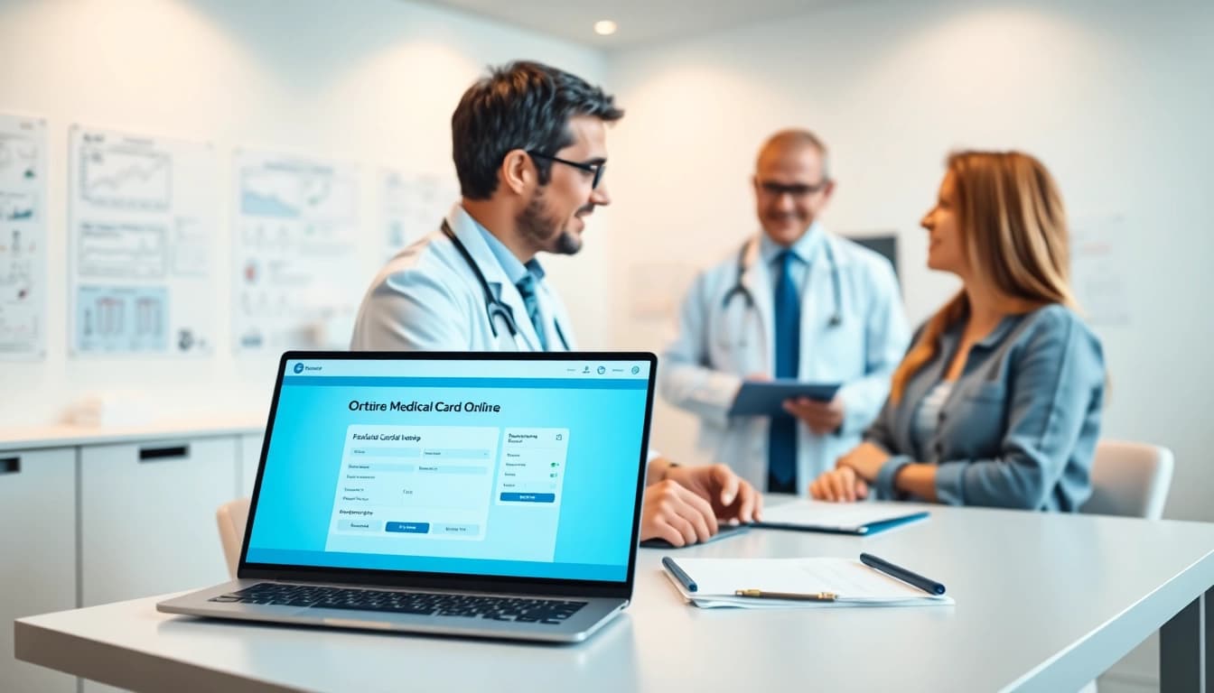Obtain a Medical card online with a doctor's consultation in a professional clinic setting.