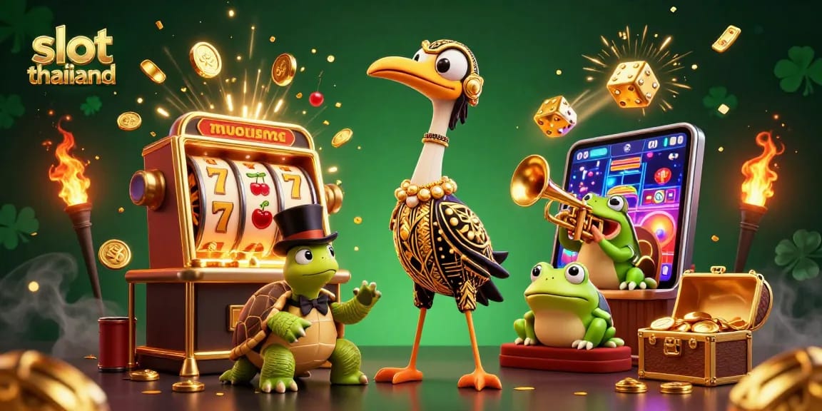 Experience exciting gameplay in slot thailand with a vibrant casino scene full of characters and rewards.