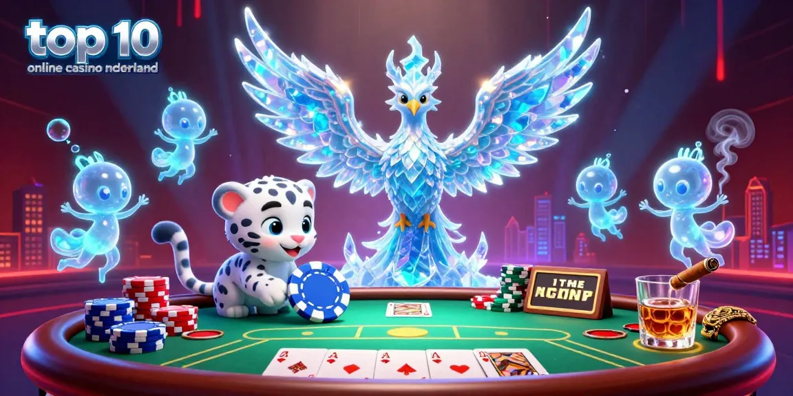 Engaging illustration of diverse characters celebrating the top 10 online casino nederland in a vibrant gaming scene.