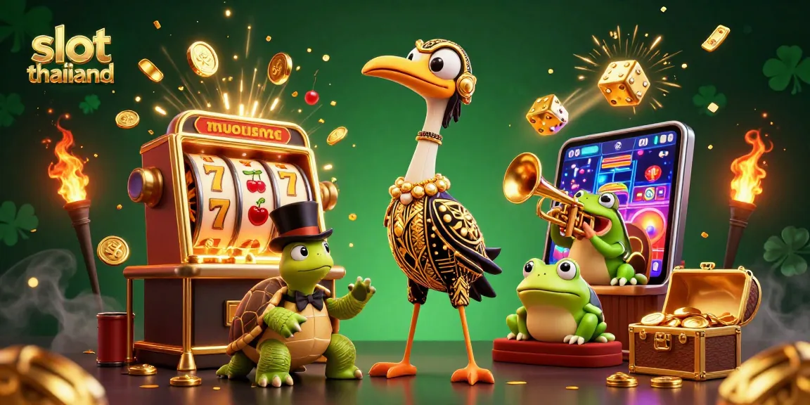 Experience exciting gameplay in slot thailand with a vibrant casino scene full of characters and rewards.