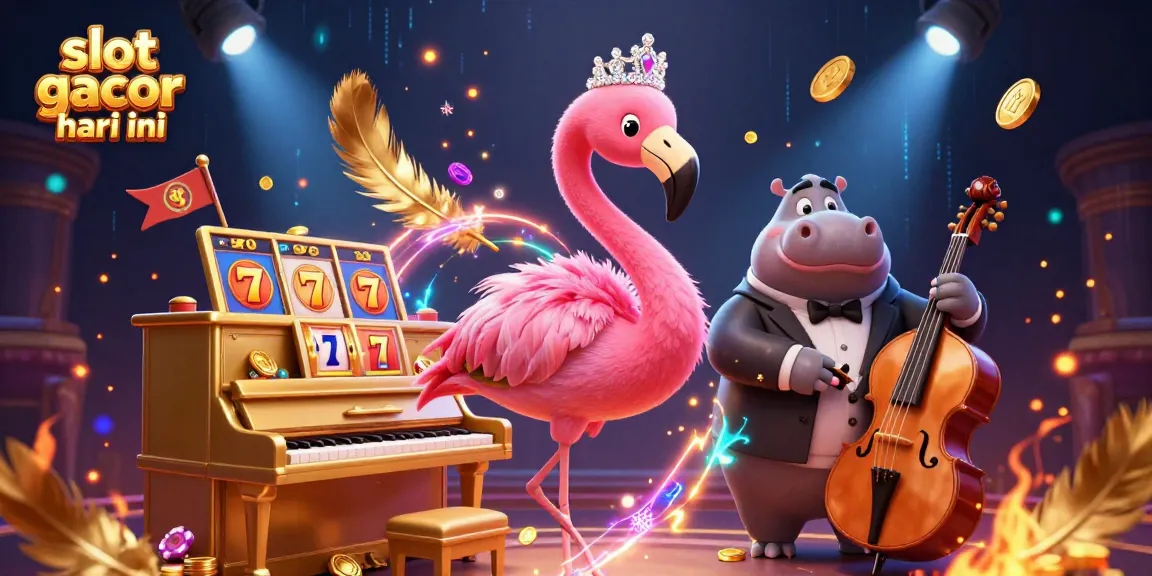 Spin and win big at slot gacor hari ini with this vibrant casino illustration full of energy.