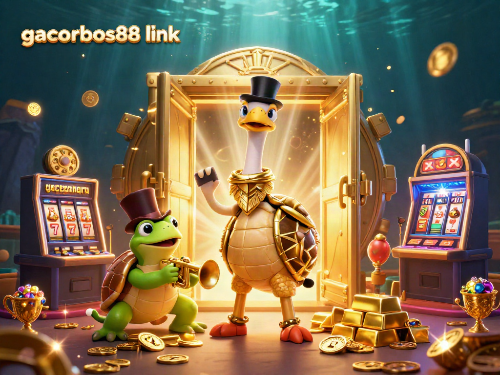 Play exciting slots at gacorbos88 link with vibrant characters in a lively casino setting.