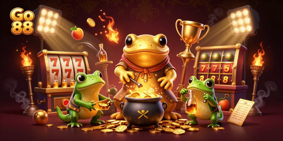 Engage with the dynamic action of Go 88's exciting slots featuring a golden alchemist and colorful game elements.