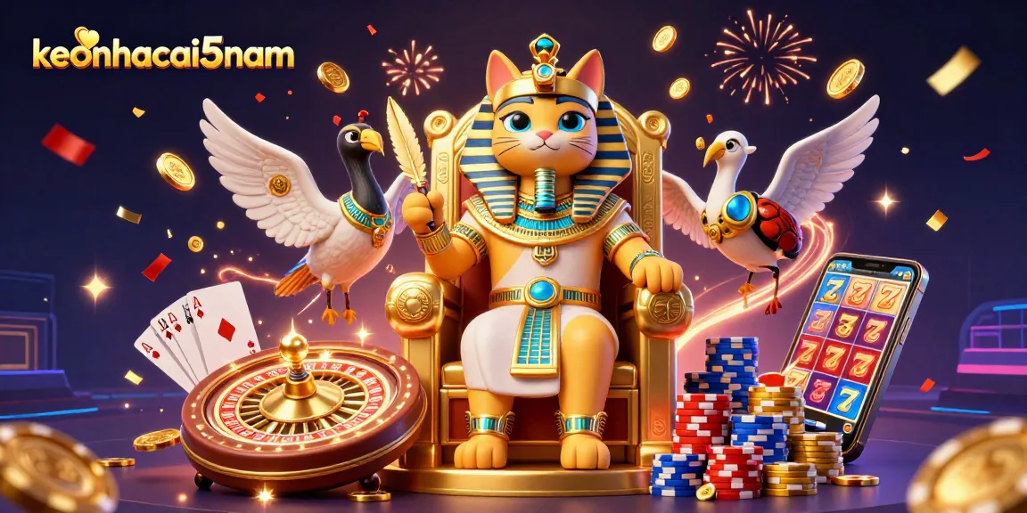Engage with keonhacai5nam's unique gambling experience featuring vibrant 3D casino elements
