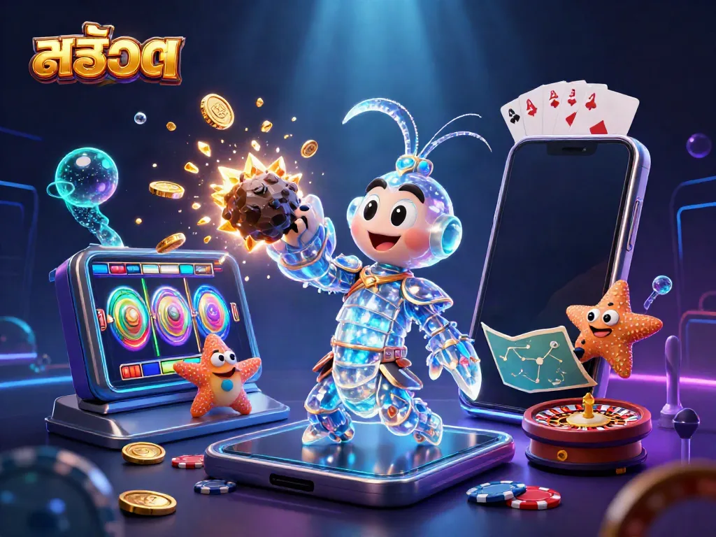 Explore thrilling สล็อต adventures with a vibrant scene featuring colorful slot game and dynamic characters.
