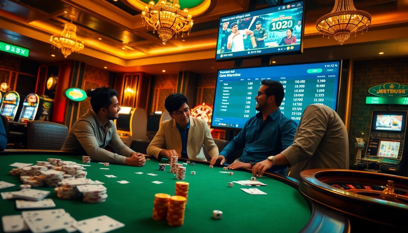 Experience the thrilling action of Jeetbuzz Bangladesh's online casino gameplay with poker chips and cards.