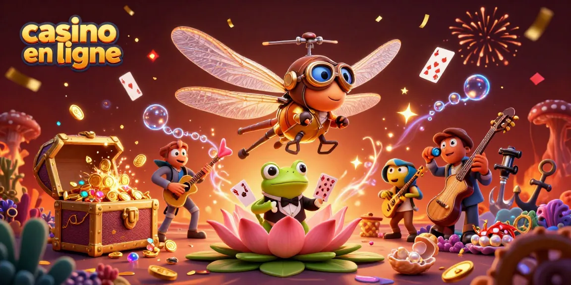 Jouer au casino en ligne avec un croupier grenouille et une ambiance festive.