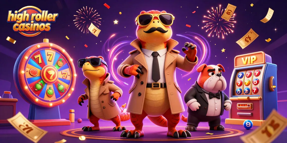 Experience high roller online casinos with animated raptors attempting VIP entry at a casino.