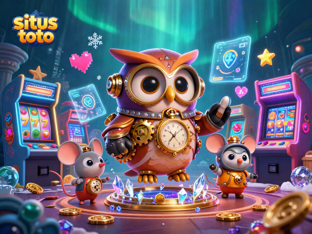 Experience the thrill of situs toto with vibrant slot reels, jackpot counters, and 3D characters.