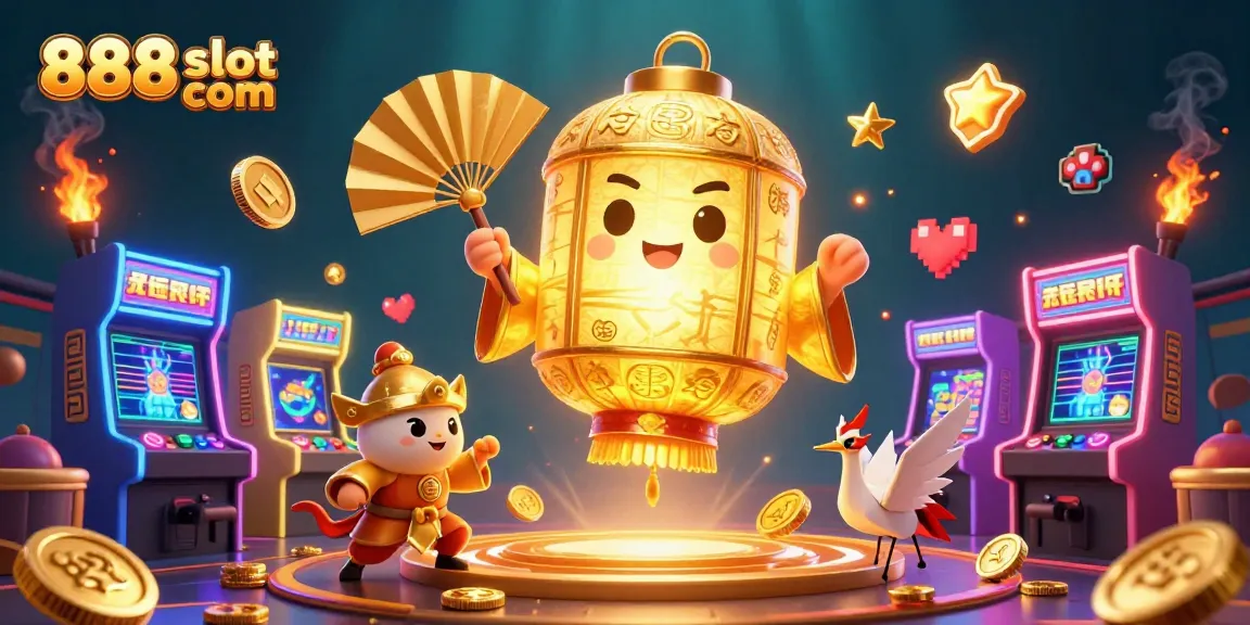 Experience thrilling gameplay at 888slot com with dynamic casino elements and glowing characters.