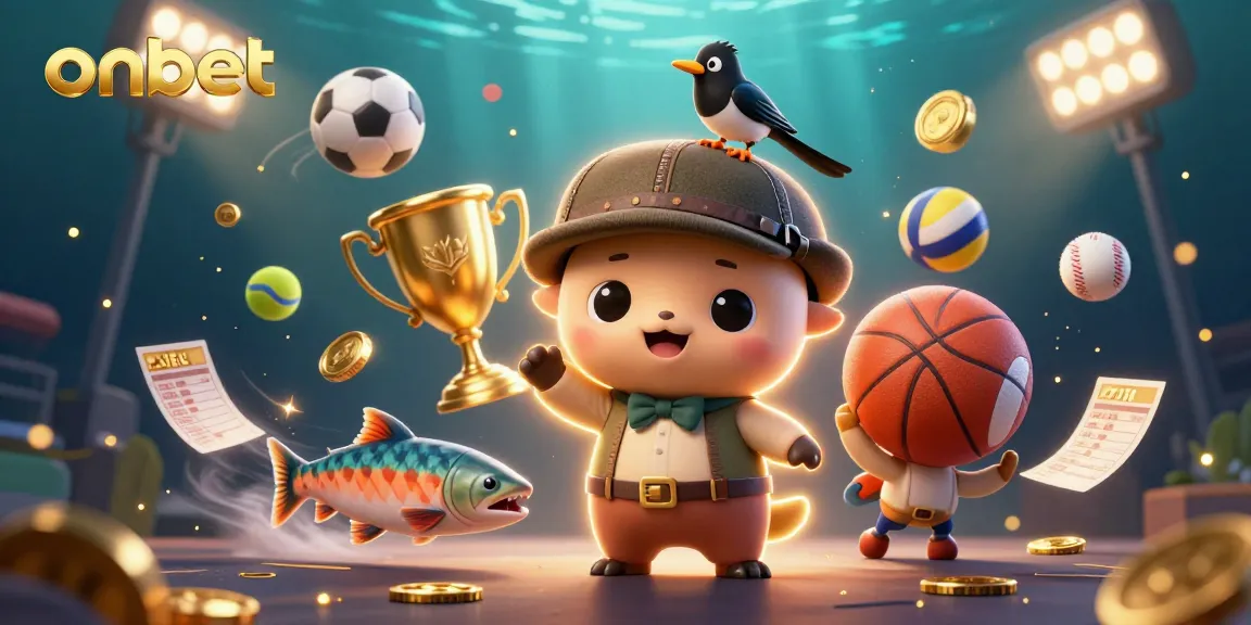 Engage in winning strategies at Onbet casino with vibrant 3D gaming elements and characters.