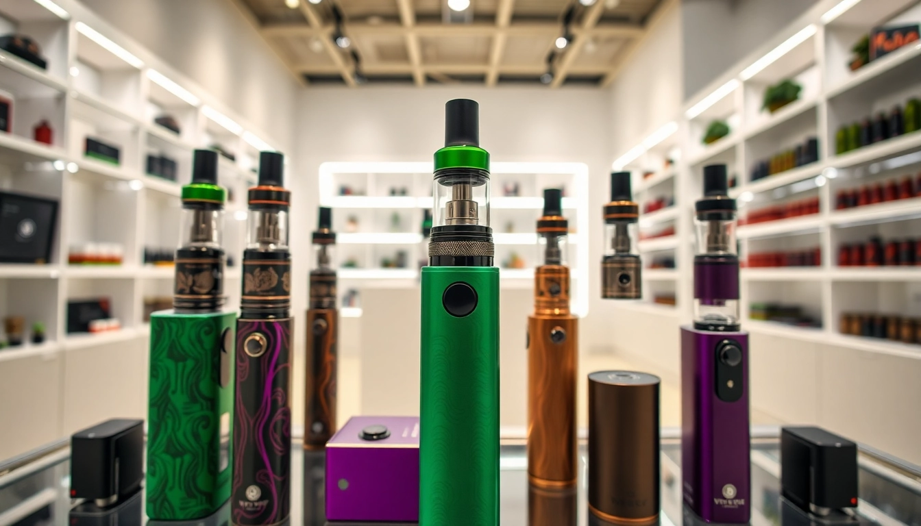 Browse quality THC vapes for sale displayed elegantly in a modern shop setting.