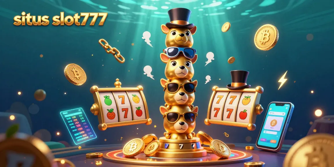 Experience thrilling gameplay with situs slot777 featuring vibrant slot reels and crypto elements.