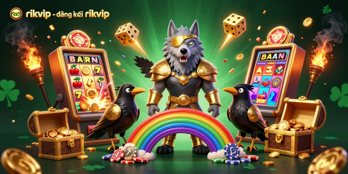 Experience the exciting rikvip - đăng ký rikvip process with a vibrant 3D casino-themed illustration.