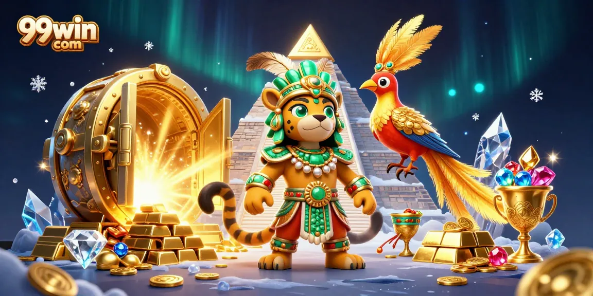 Engage with stunning treasures at 99win com, featuring vibrant casino elements and majestic characters.