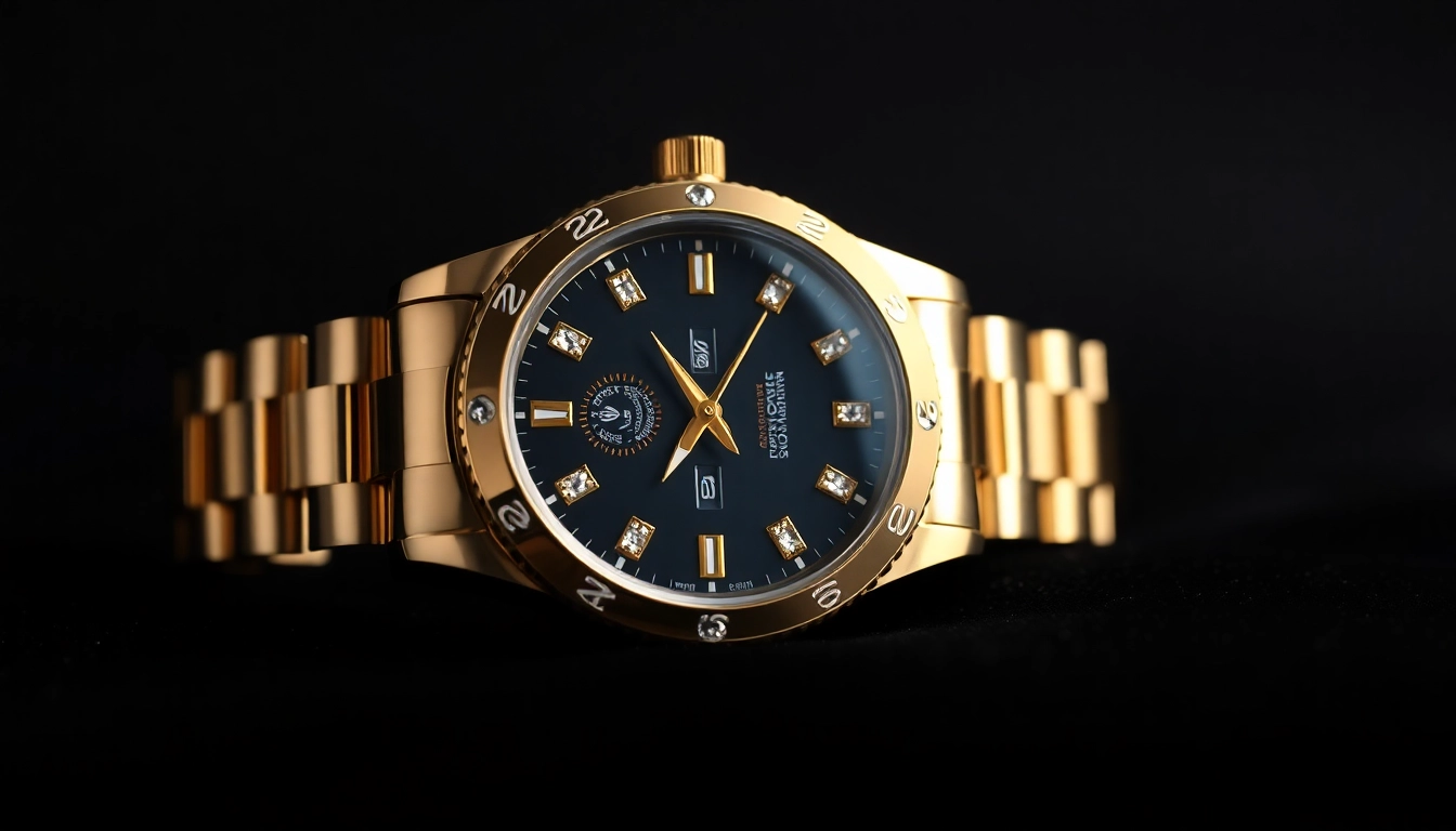 Showcase a dazzling rolex replica watch on velvet surface, emphasizing luxury and detail.