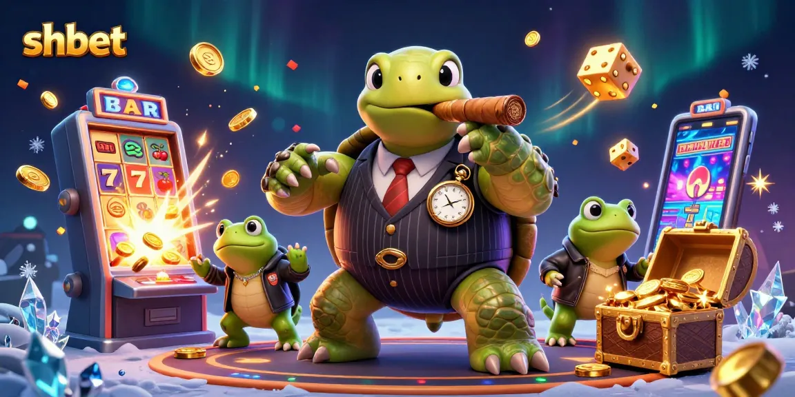 Experience thrilling jackpot moments with shbet featuring a snapping turtle mobster and casino elements.