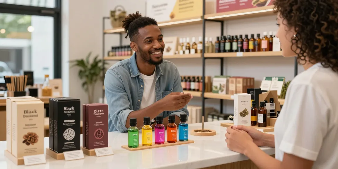 Experience the variety of premium liquid herbal incense when you buy-premium-liquid-herbal-incense in our vibrant shop setting.