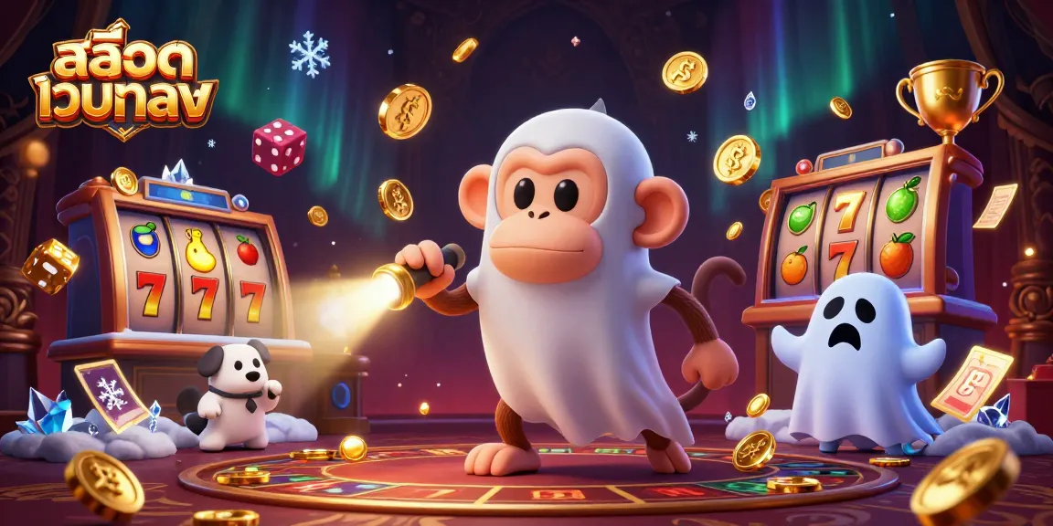 Play exciting slot games like สล็อตเว็บตรง with a mischievous ghost monkey and a curious puppy in a haunted casino.