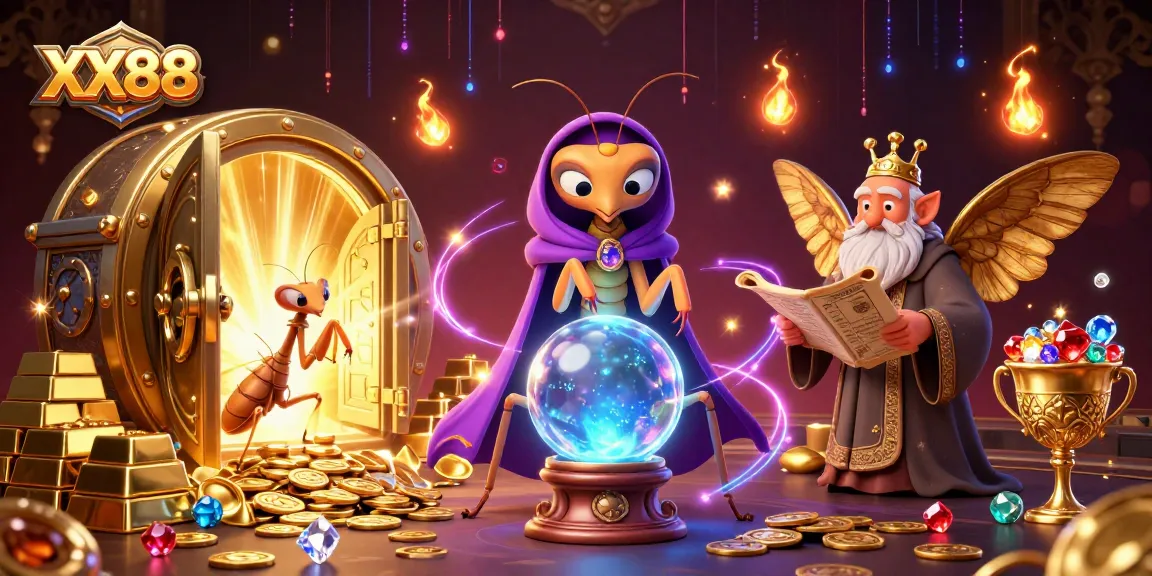 Engage in exciting gameplay at XX88 with vibrant casino elements and mystical fortune telling