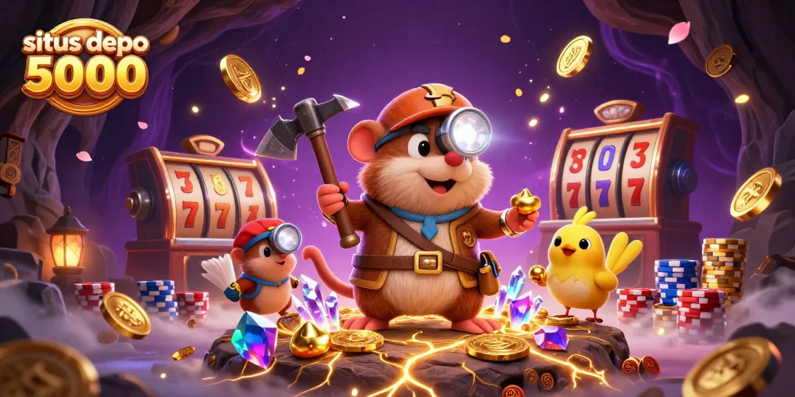 Memenangkan hadiah di situs depo 5000 melalui slot dengan komposisi karakter menarik dan emas yang bersinar.
