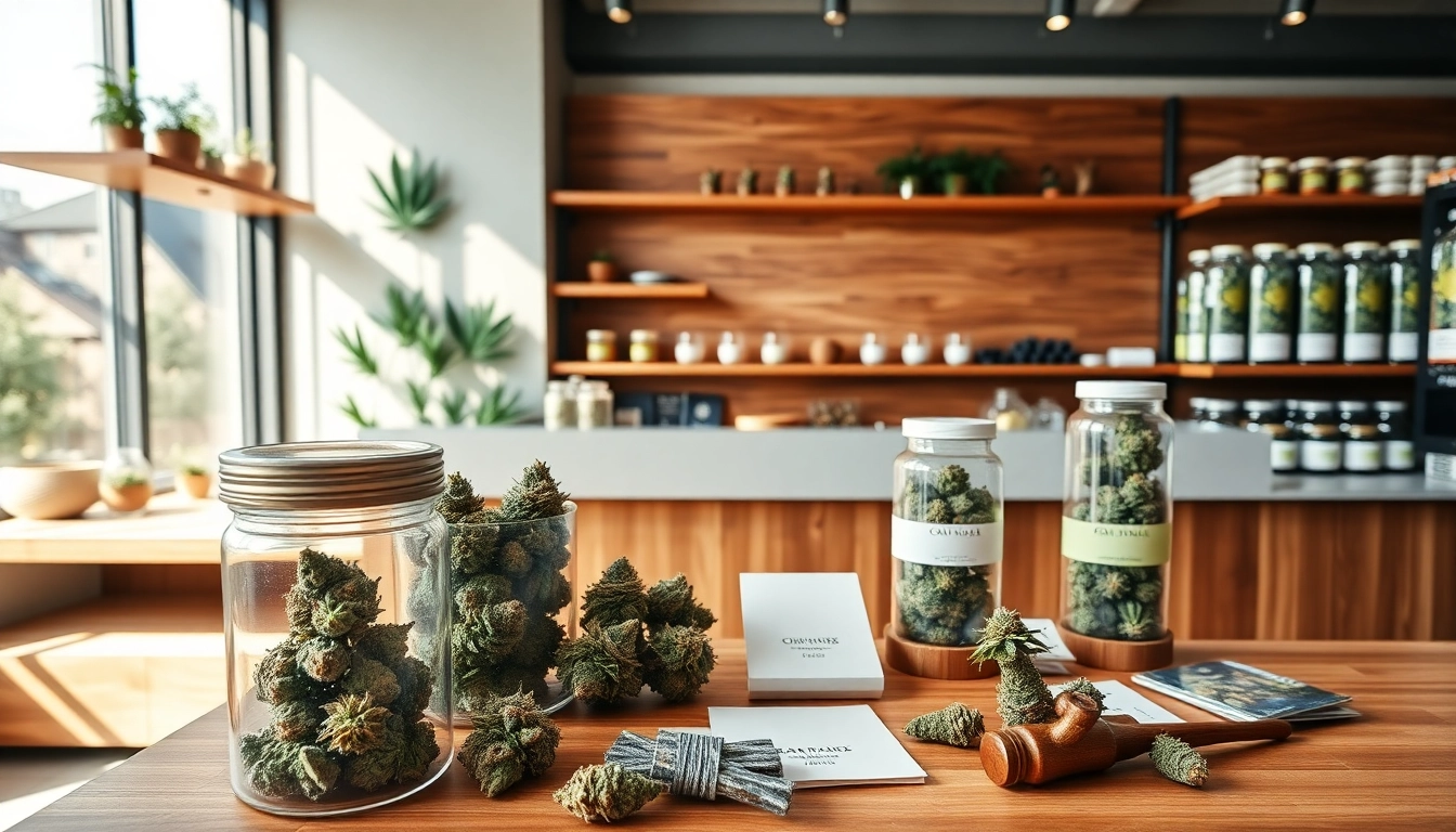 Shop for cannabis products at this inviting pot shop online display with a vibrant selection.
