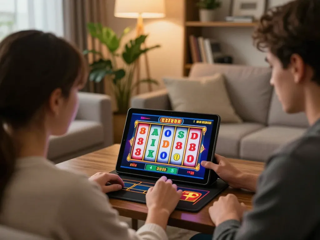 Engaging in online slot gaming with bonus new member offers highlighted on screen, showcasing a strategic play.