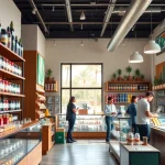 Browse diverse products at a Weed Store showcasing vibrant cannabis selections.