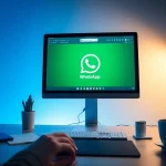 现代化工作区中的 WhatsApp Web 界面，体现快连官网的创新通信功能。