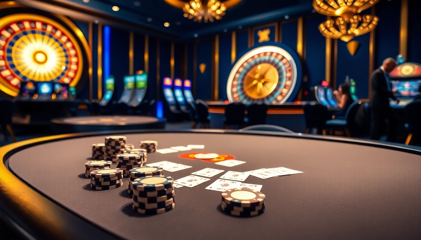 Play exciting poker and roulette at 8day's luxurious casino, showcasing thrilling gaming action.