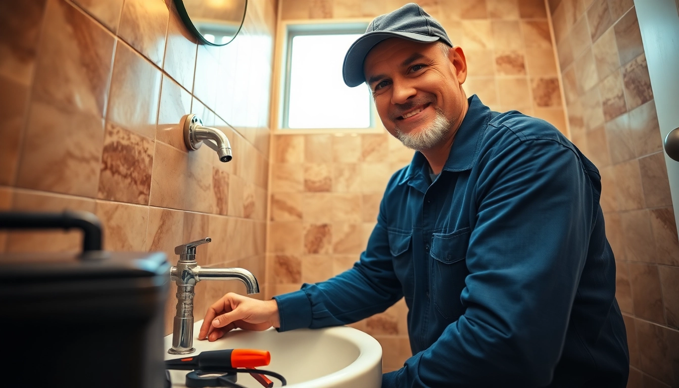 NYC emergency plumber & sewer fixing a leaky sink in a residential bathroom.