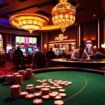 The excitement of 88vv alive at a luxurious poker table with gleaming chips and vibrant slot machines.