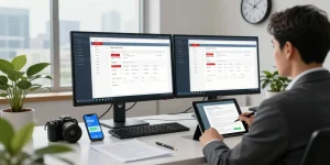 Verify PDFs with AI technology to detect fake receipts instantly in a professional workspace.