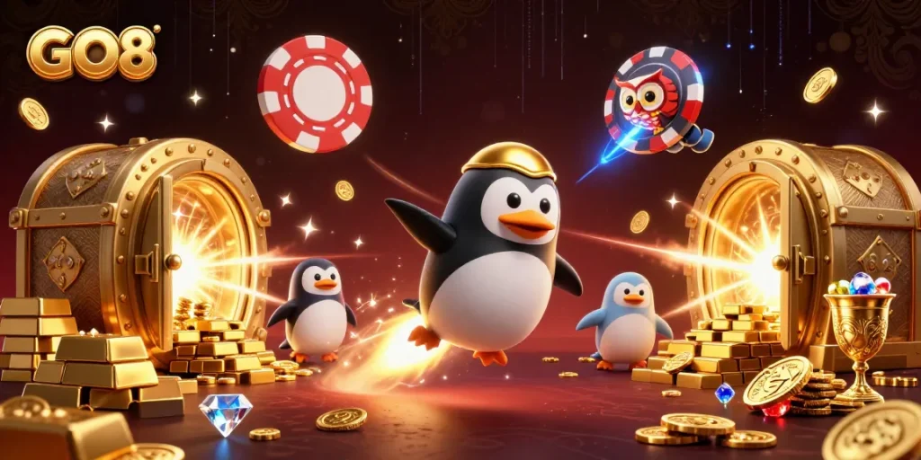 Experience thrilling gameplay at GO8, featuring vibrant symbols from the casino universe.